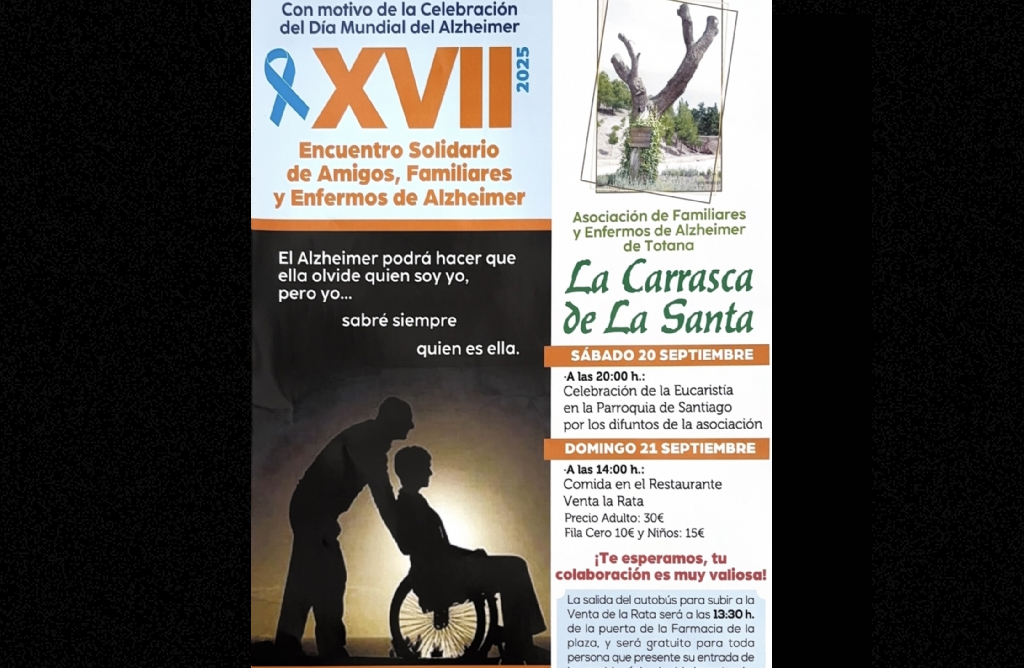El XVII Encuentro Solidario de Amigos, Familiares y Enfermos de Alzheimer ser los das 20 y 21 de septiembre