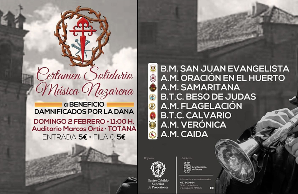 Ocho bandas y agrupaciones musicales participarn en el Certamen Solidario de Msica Nazarena 