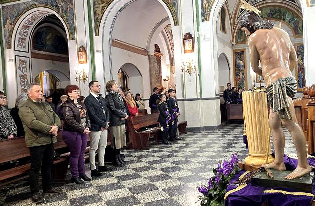 La imagen restaurada de Jess Flagelado fue bendecida y ya espera en su sede para salir a procesionar 