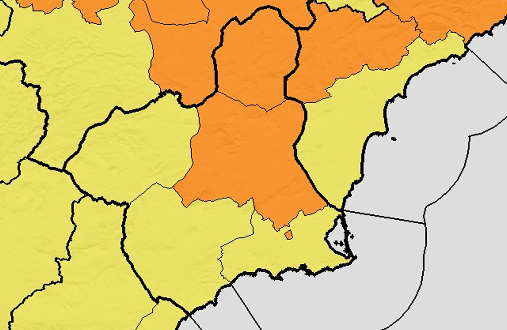 La Regi�n de Murcia, en alerta amarilla y naranja por lluvias y tormentas para la jornada del 7 de mayo