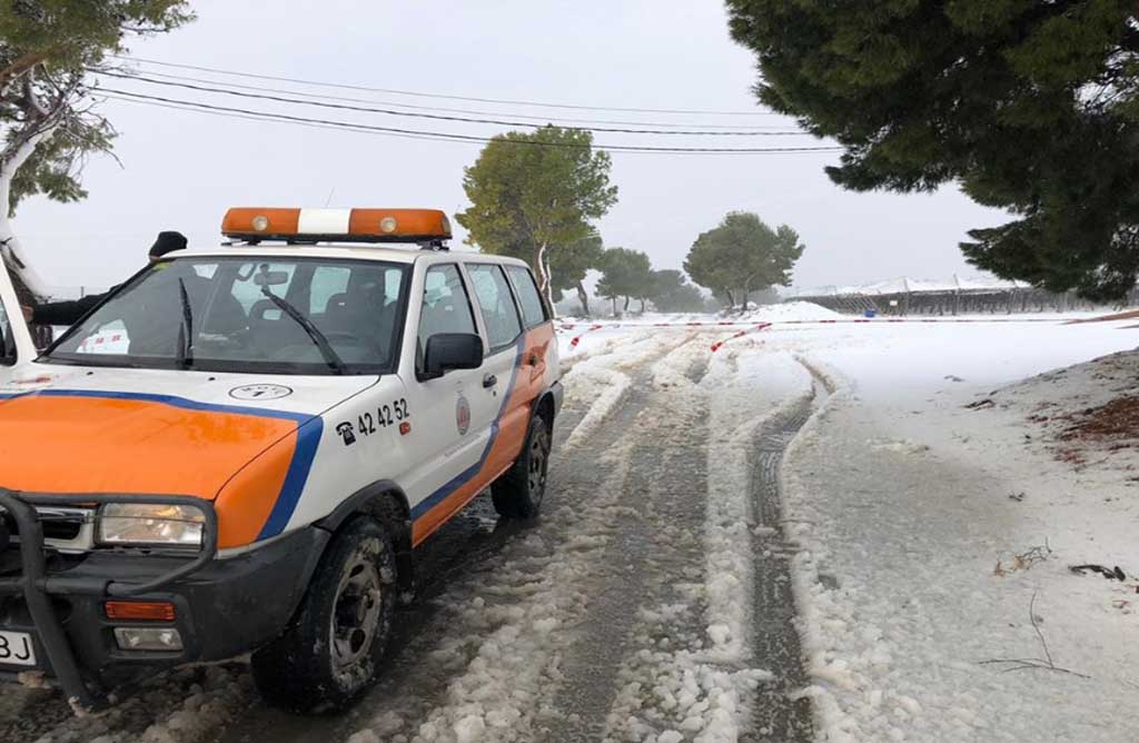 Protección Civil presta un total de diez servicios en Totana durante el temporal Gloria