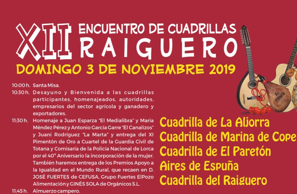  El XII Encuentro de Cuadrillas del Raiguero se celebra este domingo.